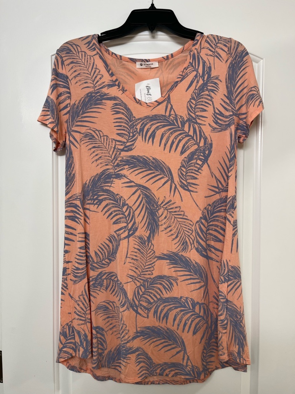 Bom Bom Palm Tree Short Sleeve Size Medium Shirt